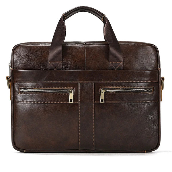 Men's Genuine Leather Briefcase Laptop Natural Leather Messenger Bags