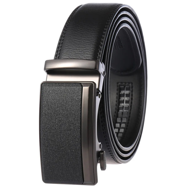 Men's Luxury Designer Cowhide Leather Belts Fashion Automatic Buckle Black Brown 3.5cm