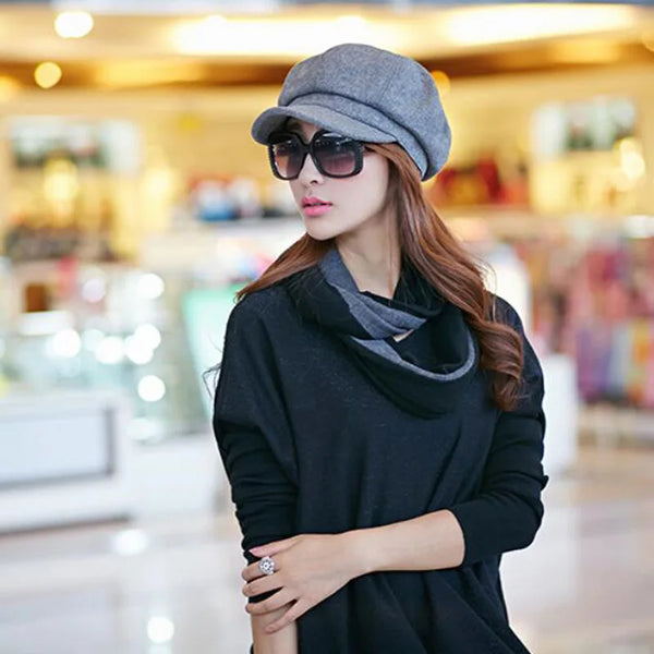 Newsboy Autumn Winter Beret Cap Octagonal Driving Hat