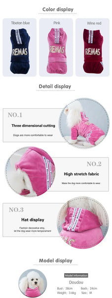 Pet Clothing Four-legged Fashion Letter Pet Dog Clothes   Dogs Hoodie Sweatshirt One-piece  Jumpsuit Chihuahua Clothes