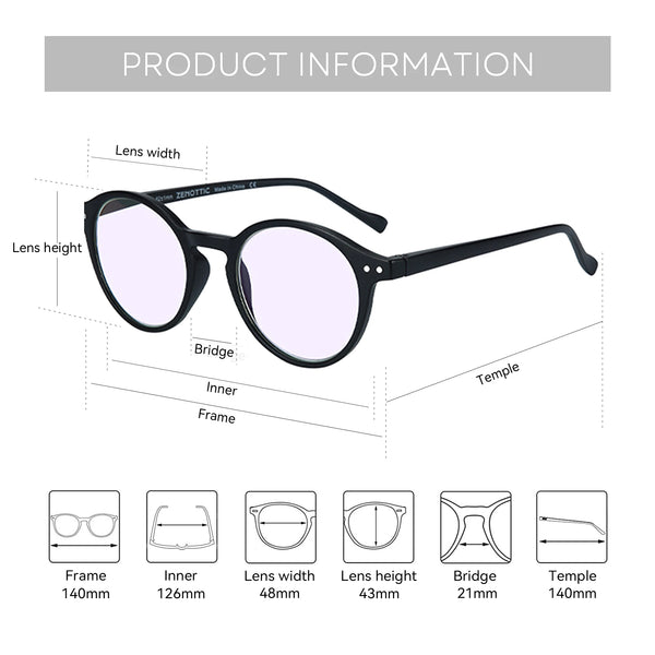 Anti Blue Light Blocking Reading Glasses Women Men Anti-Glare Computer Eyeglasses Diopter from +0 to +4.0