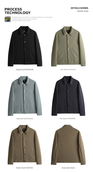 Men's Texture Waffle Spring Polo Collar Jacket