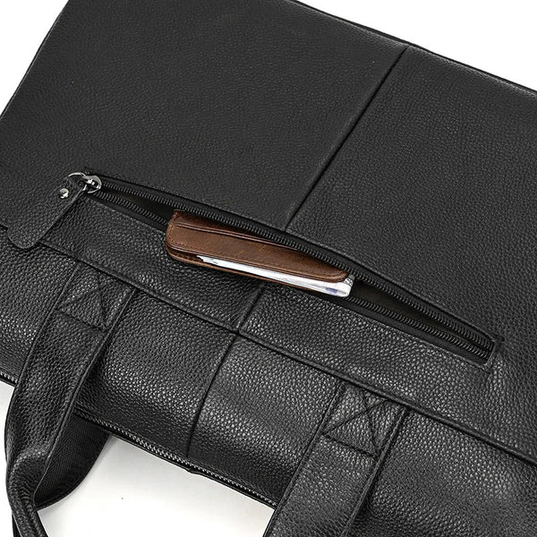 Men's Genuine Leather Briefcase Laptop Natural Leather Messenger Bags