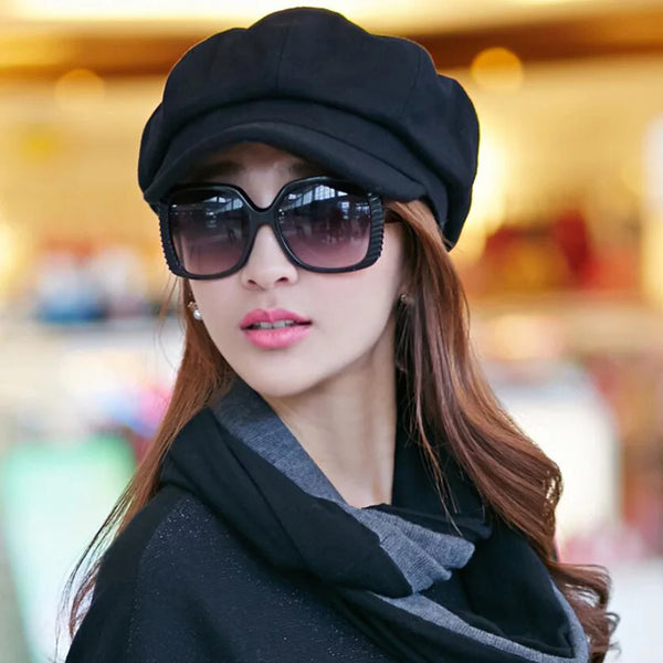 Newsboy Autumn Winter Beret Cap Octagonal Driving Hat