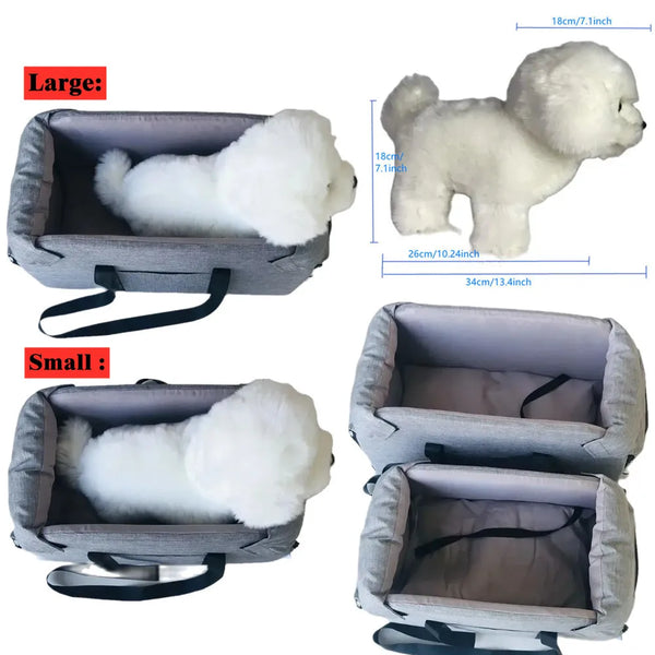 42X22X23cm Portable Pet Seat Elevated Car Seat For Dog or Cats Armrest for Small Dog Cat Waterproof Dog Carrier Safety Travel Bag