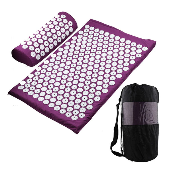 Yoga Massage Mat Acupressure Relieve Stress Back Cushion Massage Yoga Mat Back Pain Relief Needle Pad With Pillow