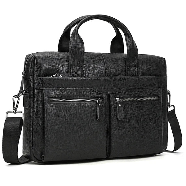 Men's Genuine Leather Briefcase Laptop Natural Leather Messenger Bags