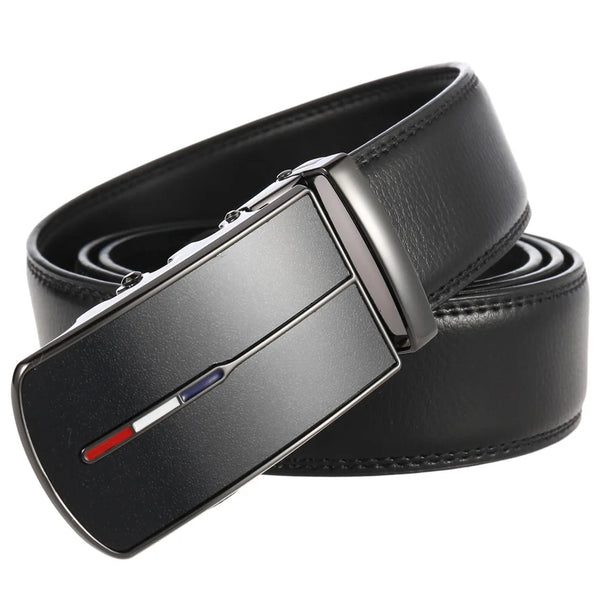 Men's Luxury Designer Cowhide Leather Belts Fashion Automatic Buckle Black Brown 3.5cm