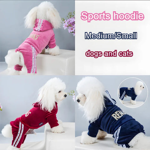 Pet Clothing Four-legged Fashion Letter Pet Dog Clothes   Dogs Hoodie Sweatshirt One-piece  Jumpsuit Chihuahua Clothes