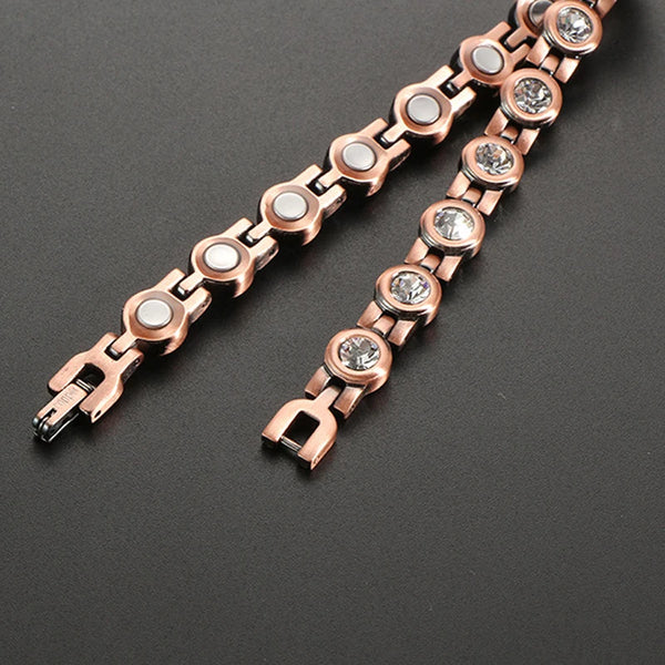 Copper Magnetic Crystal Bracelets Women 100% Pure Therapy Relief Effective for RSI Carpal Tunnel Bracelet Relieve Arthritis Pain