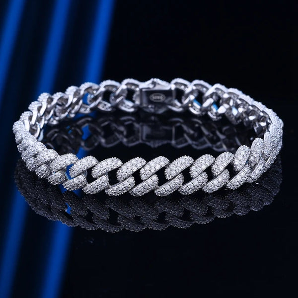 Silver Moissanite Diamond Cuban Bracelets