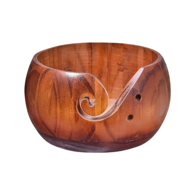 Natural Wooden Yarn Bowl