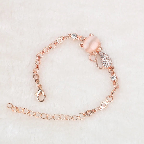 Rose Gold Alloy Lovely Cat Bracelets