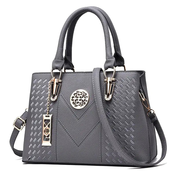 High-Quality Embroidered Leather Women's Messenger Handbag