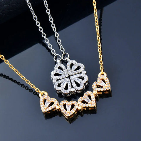 Magnetic Folding Heart-Shaped Necklace