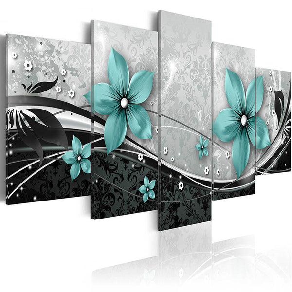 Abstract Gorgeous Flower 5 Piece Canvas Wall Art Poster Print Home Decor