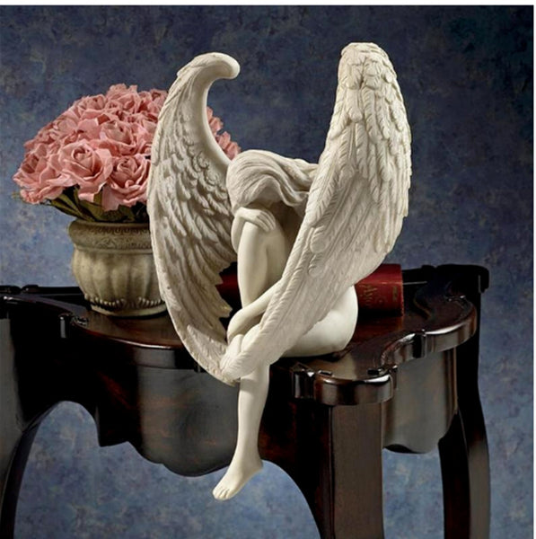 Door Frame Angel Wings Wall Sculpture Ornament Garden Home Decor Secret Fairy