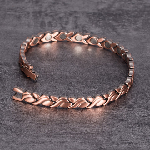 Magnetic Pure Copper Bracelets for Women Vintage Chain Health Energy Magnetic Bracelets Arthritis Women Jewelry