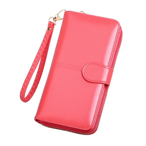 Pu Leather Long Zipper Women's Wallet Money Coin Holder