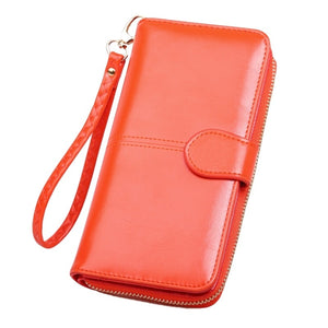 Pu Leather Long Zipper Women's Wallet Money Coin Holder