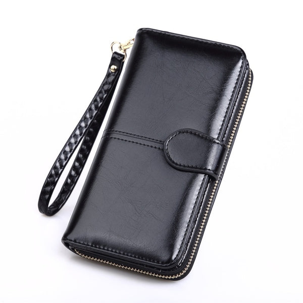 Pu Leather Long Zipper Women's Wallet Money Coin Holder