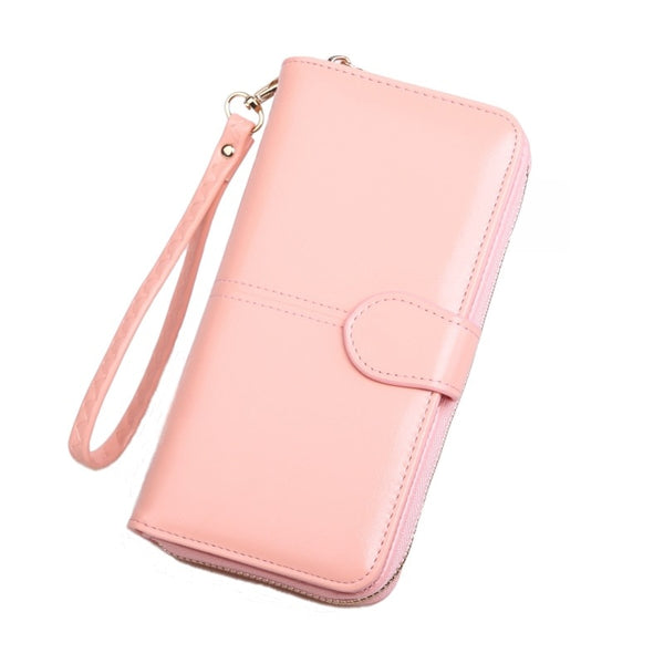 Pu Leather Long Zipper Women's Wallet Money Coin Holder