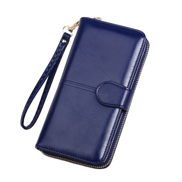 Pu Leather Long Zipper Women's Wallet Money Coin Holder