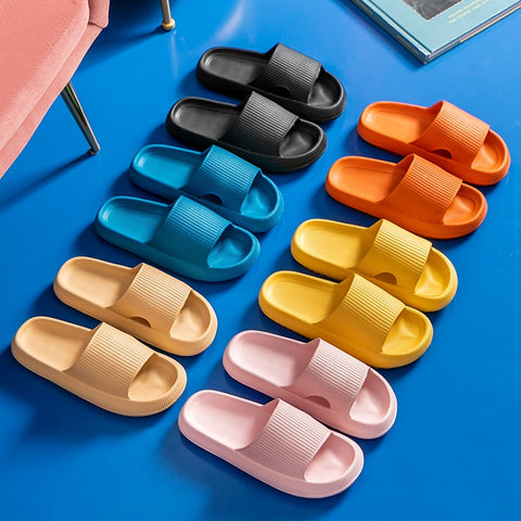 Women Thick Platform Cloud Slippers Summer Beach  Indoor Bathroom Anti-slip Shoes