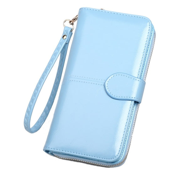 Pu Leather Long Zipper Women's Wallet Money Coin Holder