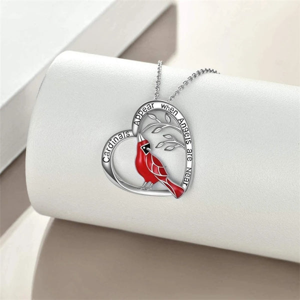 1pc  Red Bird Cardinals Appear When Angels Are Near Glass Pendant Memory of Someone GREAT GIFT