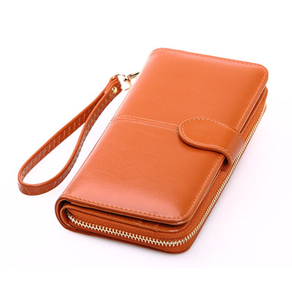 Pu Leather Long Zipper Women's Wallet Money Coin Holder