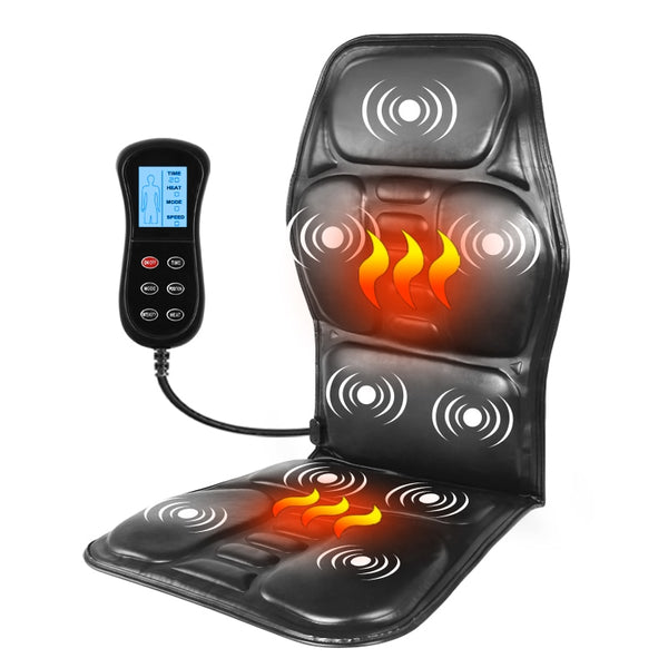 Electric Back Massager Chair Cushion Heating Vibrator Car Home Office Lumbar Neck Mattress Pain Relief