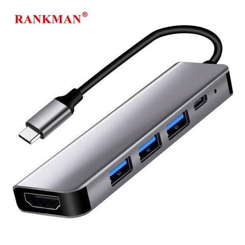 Type C Hub to 4K HDTV USB-C 3.0 2.0 Charging Power Dock Station for MacBook Samsung S20 Dex Xiaomi 10 PS5 iPad TV Switch