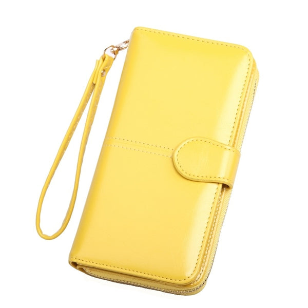 Pu Leather Long Zipper Women's Wallet Money Coin Holder