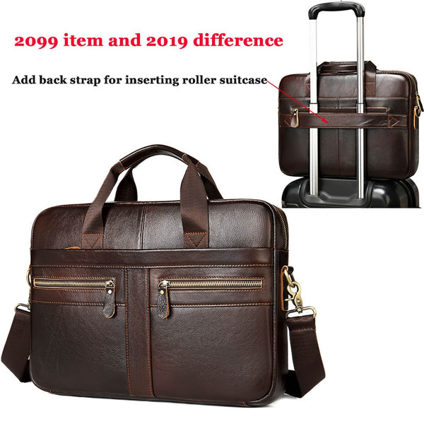 WESTAL Men's Briefcases Genuine Leather Lawyer/office  Laptop Leather Briefcases Bag for Documents