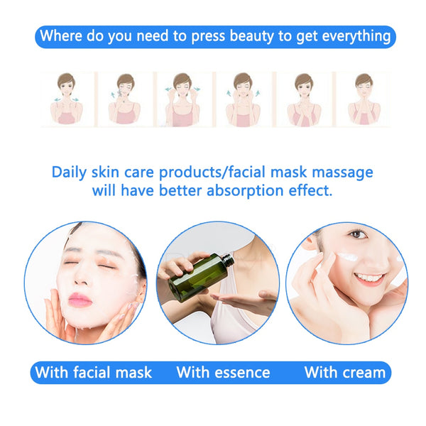 3 In 1 Electric Jade Slimming Face Massage Roller Lifting Vibrating Natural Rose Quartz Jade Roller Stone