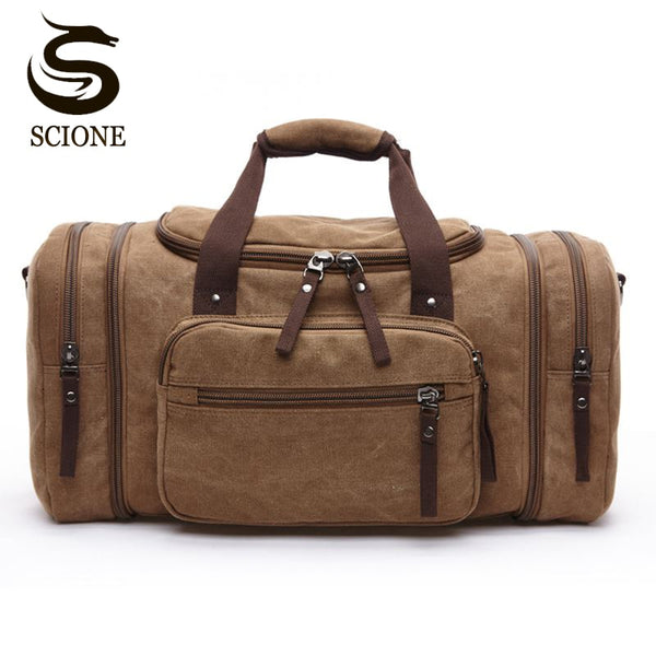 Large Capacity Canvas Hand Luggage Travel Duffle Bags Multifunctional Overnight Duffel Bag