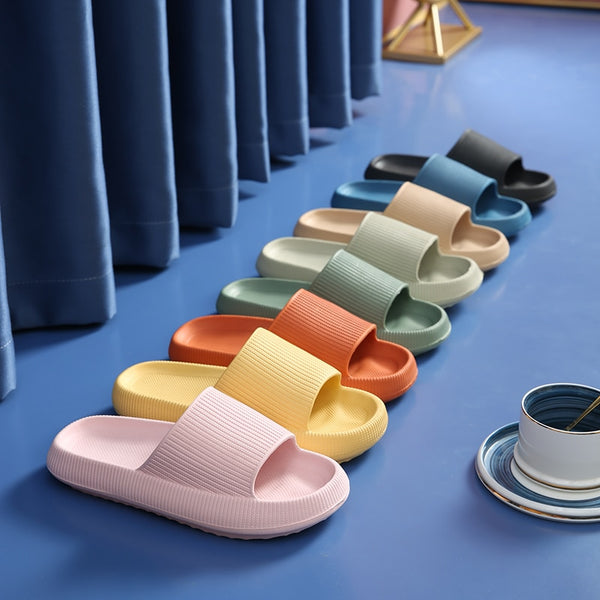 Women Thick Platform Cloud Slippers Summer Beach  Indoor Bathroom Anti-slip Shoes