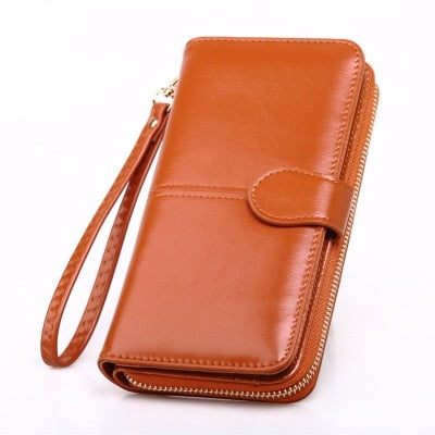 Pu Leather Long Zipper Women's Wallet Money Coin Holder