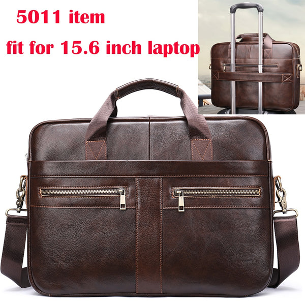 WESTAL Men's Briefcases Genuine Leather Lawyer/office  Laptop Leather Briefcases Bag for Documents