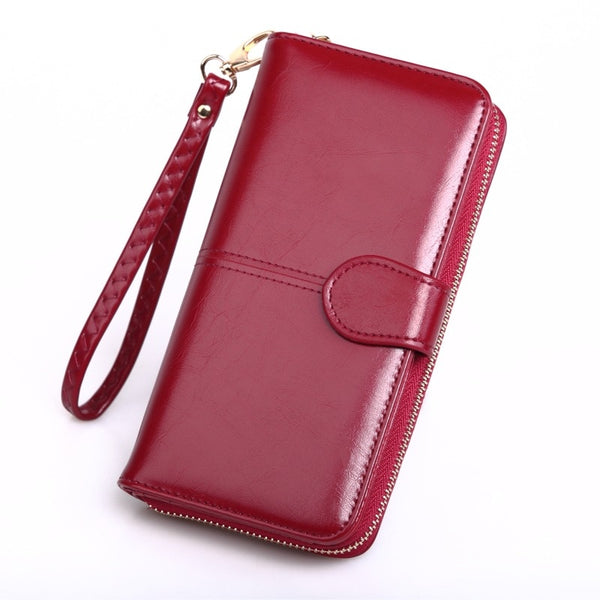 Pu Leather Long Zipper Women's Wallet Money Coin Holder