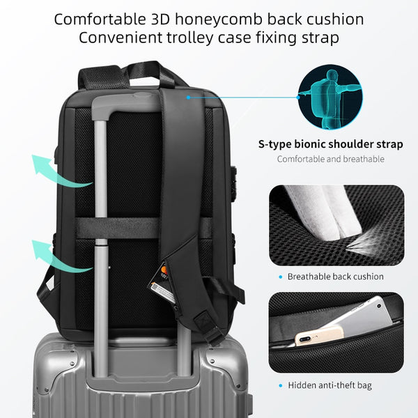 Anti-theft Waterproof Backpacks USB Charging   Business Travel School