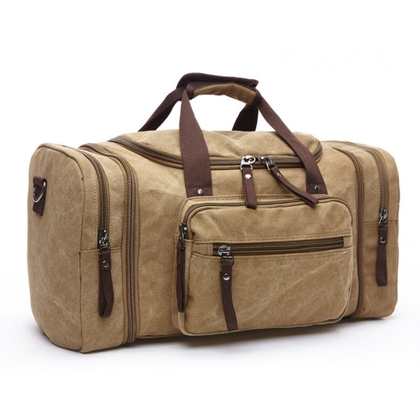 Large Capacity Canvas Hand Luggage Travel Duffle Bags Multifunctional Overnight Duffel Bag