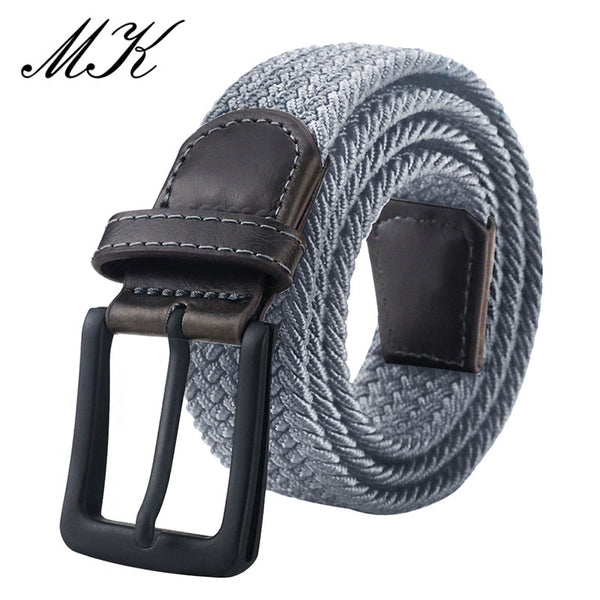 MaiKun Canvas Belts for Men Fashion Metal Pin Buckle Military Tactical Strap Male Elastic Belt for Pants Jeans