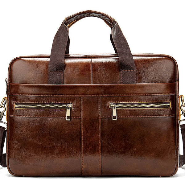 WESTAL Men's Briefcases Genuine Leather Lawyer/office  Laptop Leather Briefcases Bag for Documents