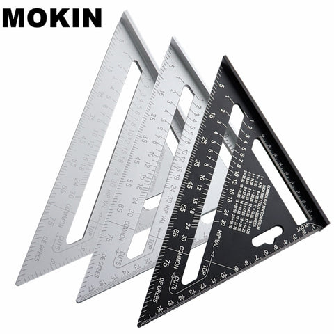 7'' Aluminum Alloy Triangle Ruler Angle Protractor Miter Speed Square Measuring Ruler For Building Framing Woodworking Tools