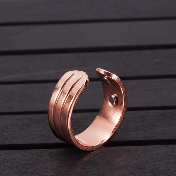 Pure Copper Magnetic Adjustable Trendy Health Energy Rings Open Cuff