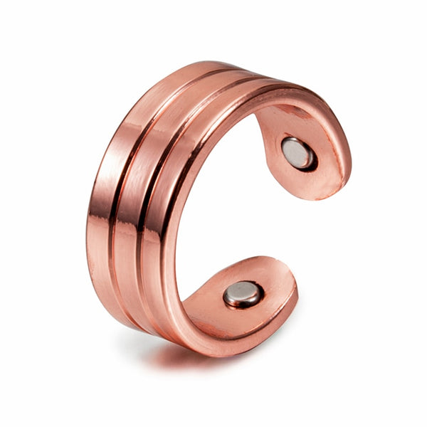 Pure Copper Magnetic Adjustable Trendy Health Energy Rings Open Cuff