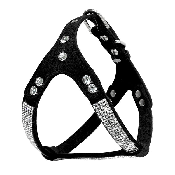 Soft Suede Leather Rhinestone Dog Harness   Harnesses For Small Medium Dogs