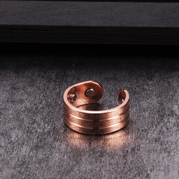 Pure Copper Magnetic Adjustable Trendy Health Energy Rings Open Cuff